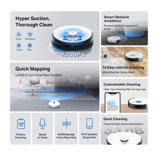 TP-Link Tapo LiDAR Navigation Robot Vacuum - Image 6