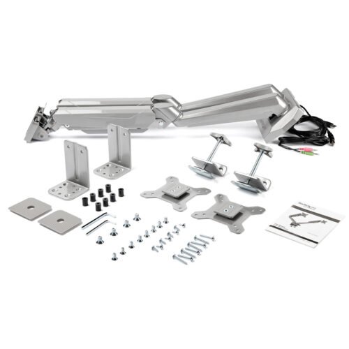 StarTech.com Desk Mount Dual Monitor Arm with USB & Audio - Desk Clamp VESA Mount for up to 32 inch Displays - 2x USB, 2x 3.5mm - Image 8