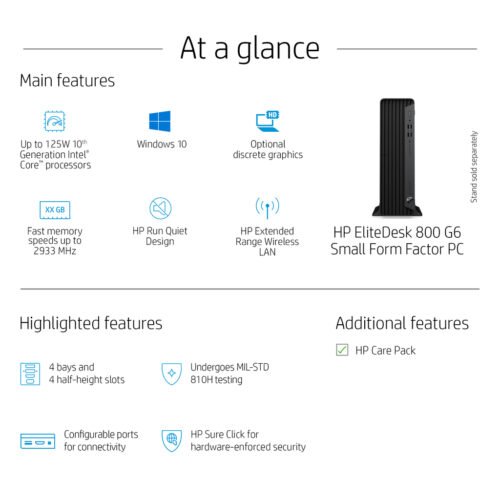 HP EliteDesk 800 G6 Intel® Core™ i5 i5-10500 16 GB DDR4-SDRAM 256 GB SSD Windows 10 Pro SFF PC Black - Image 8