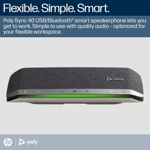 POLY Sync 40+ Microsoft Teams Certified USB-A USB-C Speakerphone +BT700 USB-A Adapter - Image 12
