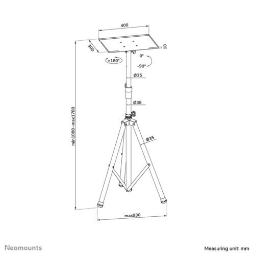 Neomounts NS-FS200BLACK Floor stand 10-32" - Image 3