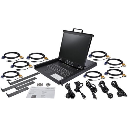 StarTech.com 8 Port Rackmount KVM Console w/ 6ft Cables - Integrated KVM Switch w/ 19" LCD Monitor - Fully Featured 1U LCD KVM - Image 10