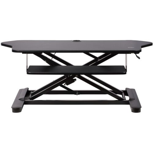 StarTech.com Corner Sit Stand Desk Converter with Keyboard Tray - Large Surface (35" x 21") - Height Adjustable Ergonomic Deskt - Image 3