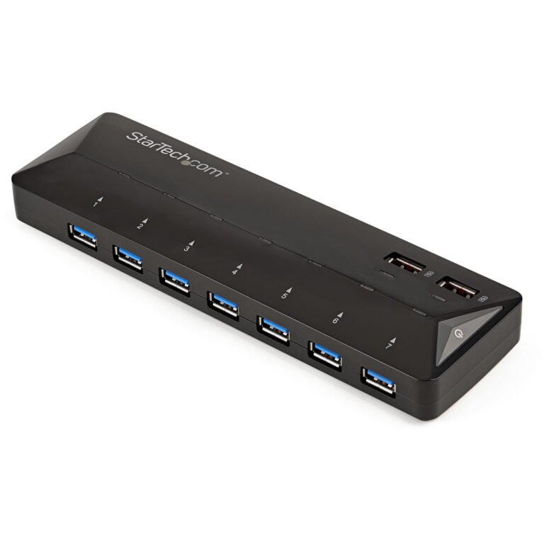 StarTech.com 7-Port USB 3.0 Hub plus Dedicated Charging Ports - 2 x 2.4A Ports~7-Port USB 3.0 Hub (5Gbps) plus Dedicated Chargi