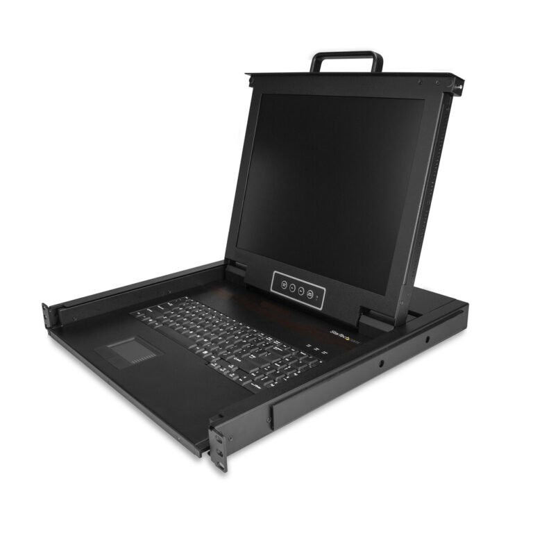 StarTech.com Rackmount KVM Console - Single Port VGA KVM with 17" LCD Monitor for Server Rack - Fully Featured Universal 1U LCD