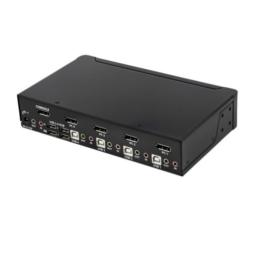StarTech.com 4 Port DisplayPort KVM Switch - 4K 60Hz - Single Display - Dual Port UHD DP 1.2 USB KVM Switch with Integrated USB - Image 7