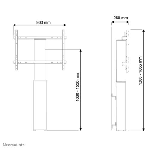 Neomounts PLASMA-W2250BLACK TV floor stand 42-100" - wall - motorised - Image 2