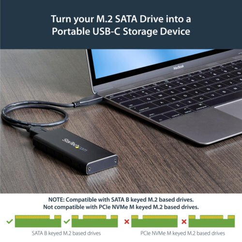 StarTech.com M.2 SSD Enclosure for M.2 SATA SSDs - USB 3.1 (10Gbps) with USB-C Cable - Image 16