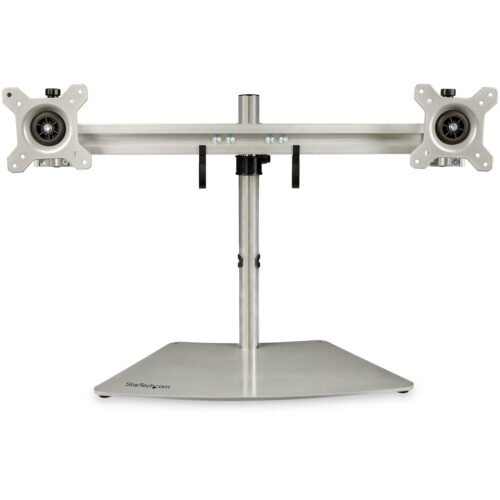 StarTech.com Dual Monitor Stand - Ergonomic Free Standing Dual Monitor Desktop Stand for two 24" VESA Mount Displays - Synchron