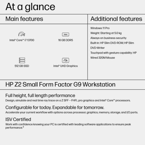 HP Z2 G9 Intel® Core™ i7 i7-13700 16 GB DDR5-SDRAM 512 GB SSD Windows 11 Pro SFF Workstation Black - Image 12