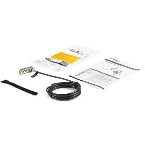 StarTech.com 6.5ft (2m) Laptop Cable Lock - 4 Digit Combination Laptop/Desktop Security Cable Lock for K-Slot Devices/Computers - Image 2