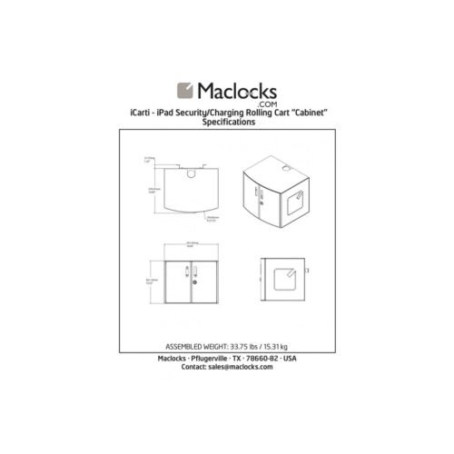 Compulocks CartiPad Tablet / Laptop Charging Cabinet For Counter Top or Wall Mount UK Power Plug - Image 3