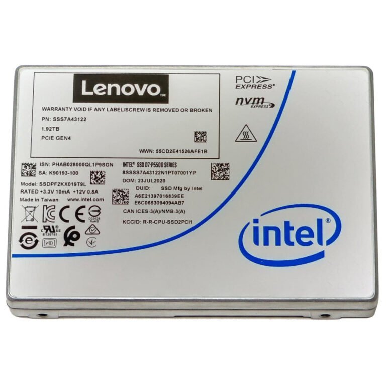 Lenovo 4XB7A17145 internal solid state drive 1.92 TB U.2 PCI Express 4.0 NVMe TLC 3D NAND