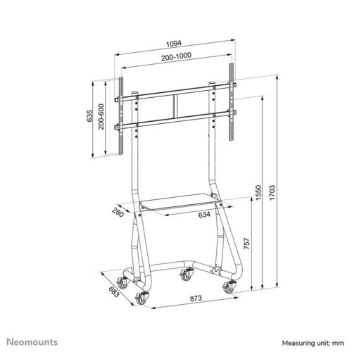 Neomounts NS-M3800BLACK TV trolley 60-100" - Image 14