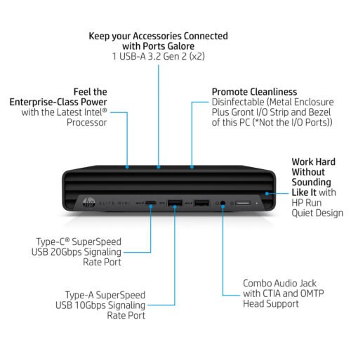 HP Elite Mini 800 G9 Intel® Core™ i5 i5-12500 16 GB DDR5-SDRAM 512 GB SSD Windows 11 Pro Mini PC Black - Image 16