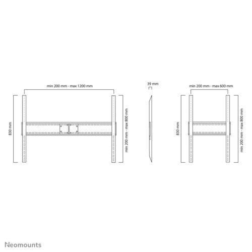 Neomounts LFD-W1500 TV mount wall 60-100" - fixed - landscape and portrait - Image 3