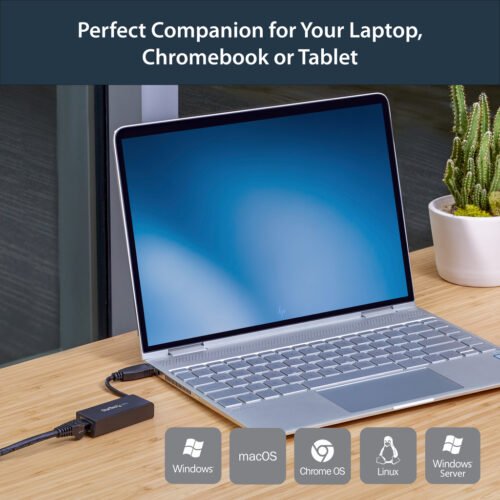 StarTech.com USB 3.0 to Gigabit Ethernet Network Adapter, 10/100/1000 Mbps, USB to RJ45, USB 3.0 to LAN Adapter, USB 3.0 Ethern - Image 3