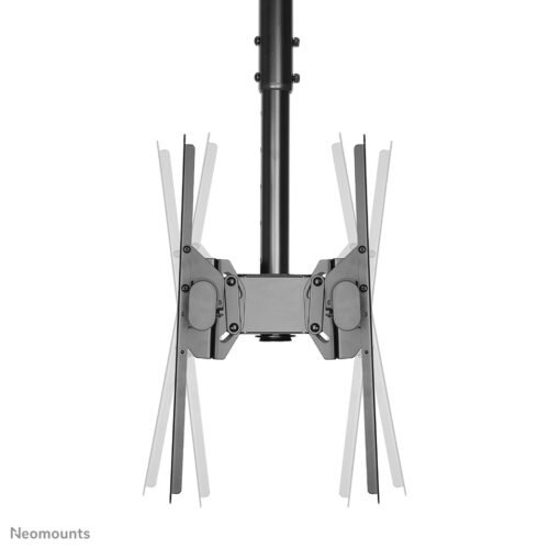 Neomounts NM-C440DBLACK Dual monitor/TV mount ceiling 32-60" - h 56-91 cm - Image 4