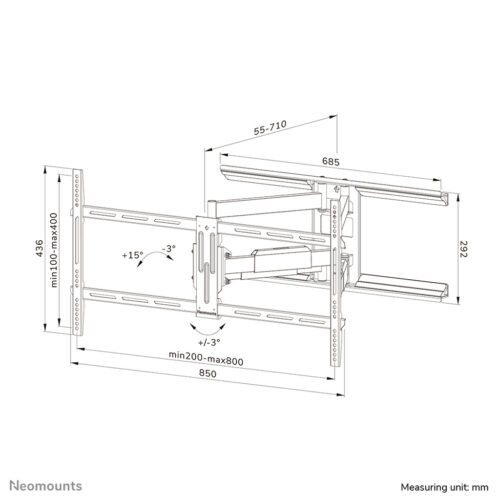 Neomounts WL40-550BL18 TV mount wall 43-75" - full motion - easy install - Image 17
