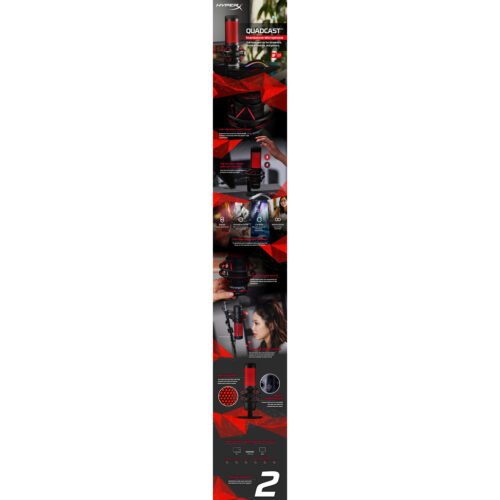 HyperX QuadCast - USB Microphone (Black-Red) - Red Lighting - Image 9