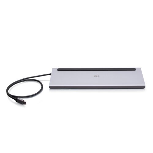 C2G USB-C 10-in-1 Triple Display Docking Station with HDMI, DisplayPort, VGA, Ethernet, USB, SD Card Reader, 3.5mm Audio and Po - Image 3