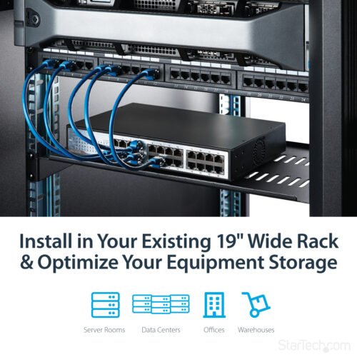 StarTech.com 1U Server Rack Shelf - Universal Vented Rack Mount Cantilever Tray for 19" Network Equipment Rack & Cabinet - Heav - Image 5