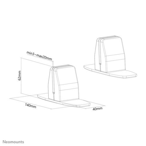 Neomounts NS-CLMPSTANDWHITE Desk clamp set (2 pcs) - max 8 kg - Image 2