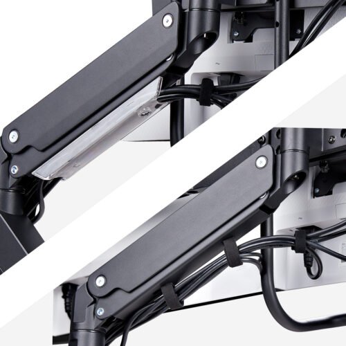 StarTech.com Crossbar Triple Monitor Desk Mount For Up To Three 27in Screens, VESA 75x75/100x100, Tool-Less Arm Adjustments, C- - Image 3