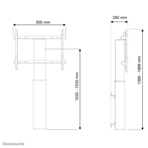 Neomounts PLASMA-W2250SILVERTV floor stand 42-100" - wall - motorised - Image 7