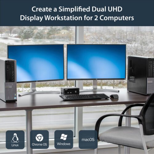 StarTech.com 2-Port DisplayPort Dual-Monitor KVM Switch - 4K 60Hz - Image 12