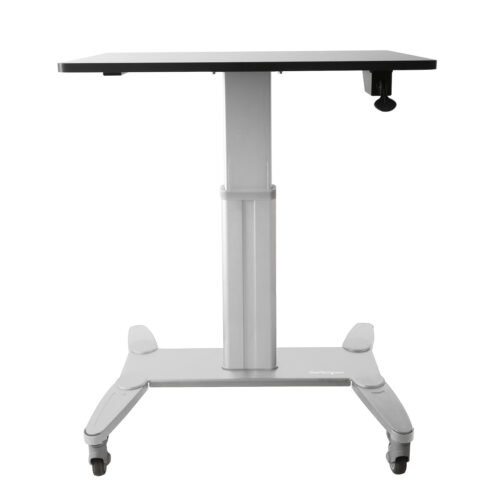 StarTech.com Mobile Standing Desk - Portable Sit Stand Ergonomic Height Adjustable Cart on Wheels - Rolling Computer/Laptop Wor - Image 2