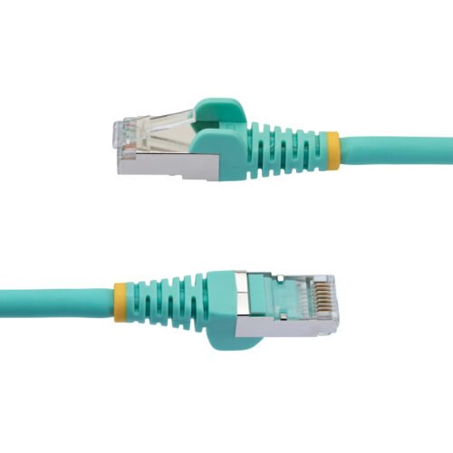 StarTech.com 5m CAT6a Ethernet Cable - Aqua - Low Smoke Zero Halogen (LSZH) - 10GbE 500MHz 100W PoE++ Snagless RJ-45 w/Strain R - Image 3