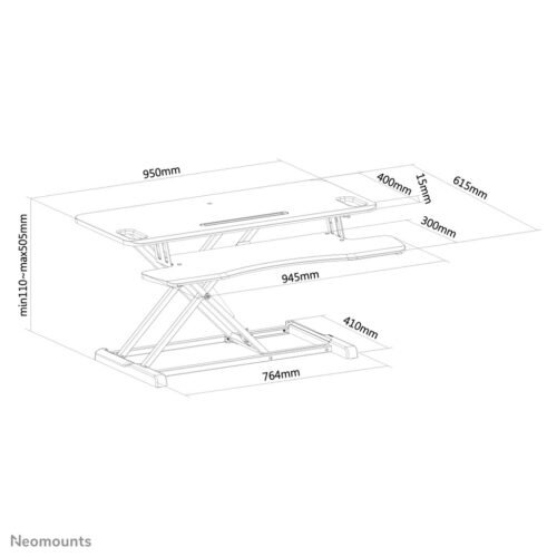 Neomounts NS-WS300BLACK Sit-stand workstation - gas spring - Image 13