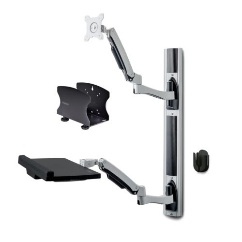 StarTech.com Wall Mount Workstation, VESA Mount For 32" Monitors (22lb/10kg), Fully Articulating Single Monitor Mount & Keyboar
