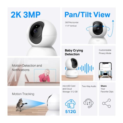 TP-Link Tapo Pan/Tilt Home Security Wi-Fi Camera - Image 6