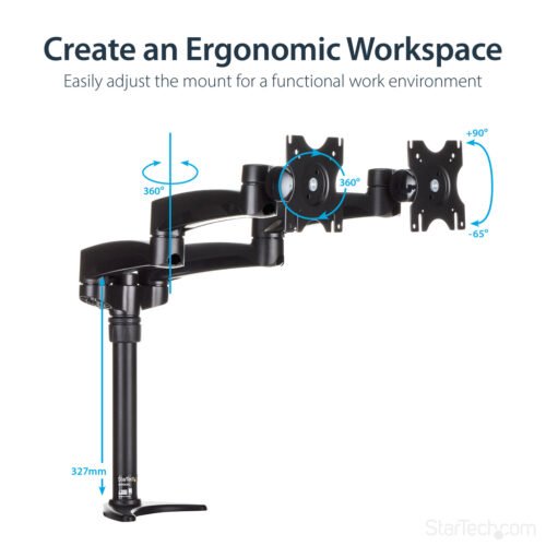 StarTech.com Desk-Mount Dual Monitor Arm - Articulating - Image 13