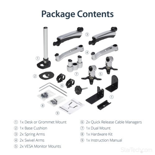 StarTech.com Desk-Mount Dual Monitor Arm - Full Motion Articulating - Premium - Image 8