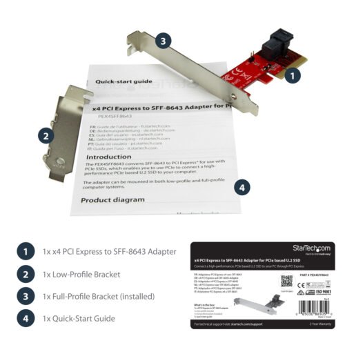 StarTech.com x4 PCI Express to SFF-8643 Adapter for PCIe NVMe U.2 SSD - Image 14