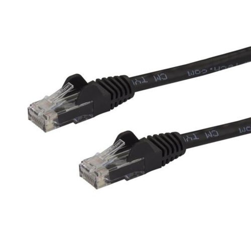 StarTech.com 15m CAT6 Ethernet Cable - Black CAT 6 Gigabit Ethernet Wire -650MHz 100W PoE RJ45 UTP Network/Patch Cord Snagless