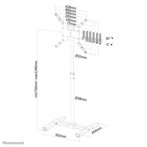 Neomounts NS-FS100BLACK Floor stand 10-55" - Image 14