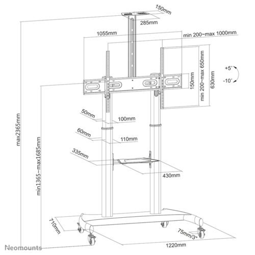Neomounts PLASMA-M1950E TV trolley 60-100" - Image 16