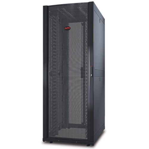 APC NetShelter SX, Networking Rack Enclosure, 42U, Black, 1991H x 750W x 1070D mm with Casters, Feet, Vertical Cable Managers,