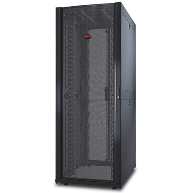 APC NetShelter SX, Networking Rack Enclosure, 42U, Black, 1991H x 750W x 1070D mm with Casters, Feet, Vertical Cable Managers,
