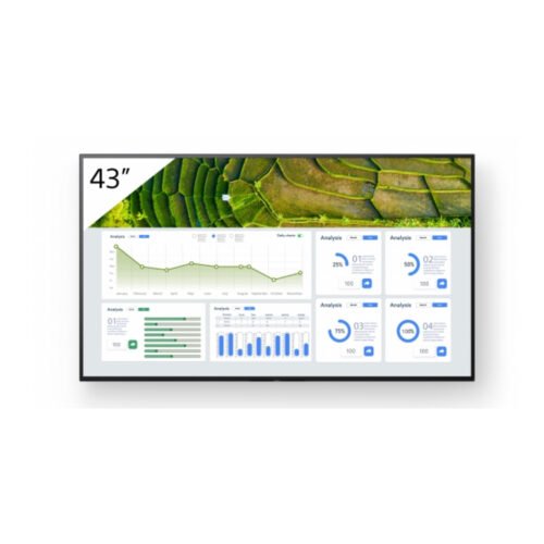 Sony FW-43BZ30L/TM Signage Display Digital signage flat panel 109.2 cm (43") LCD Wi-Fi 440 cd/m² 4K Ultra HD Black Android 24/