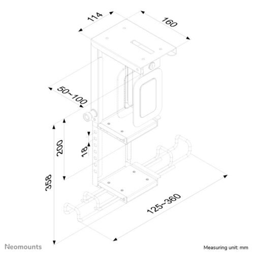 Neomounts CPU-D075BLACK/LK CPU holder - lockable - max 10 kg - universal - Image 3