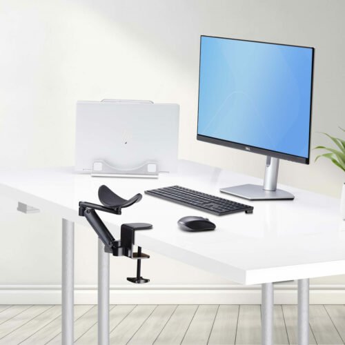 StarTech.com Adjustable Arm Rest for Office Desk, Ergonomic Arm/Elbow Support, 360-Degree Rotation, Clamp-On/No Drill Installat - Image 9