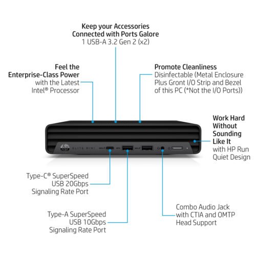 HP Elite Mini 800 G9 Intel® Core™ i5 i5-12500 16 GB DDR5-SDRAM 512 GB SSD Windows 11 Pro Mini PC Black - Image 20