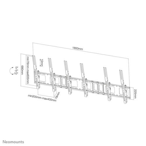 Neomounts NS-WMB300PBLACK Menuboard wall mount 40-52" - tiltable - portrait - Image 7