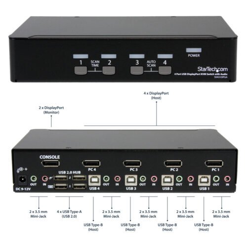 StarTech.com 4 Port USB DisplayPort KVM Switch with Audio - Image 13