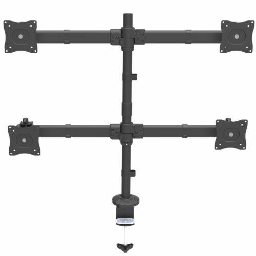 StarTech.com Desk Mount Quad Monitor Arm - Ergonomic VESA 4 Monitor Mount 2x2 up to 27" - Articulating & Height Adjustable Pole - Image 2